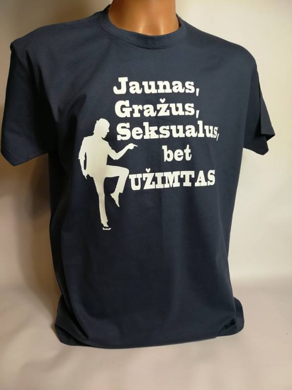 Marškinėliai " Jaunas, gražus, seksualus, bet užimtas"
