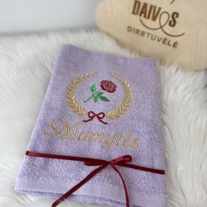 Alyvinis siuvinėtas rankšluostis Mamytės