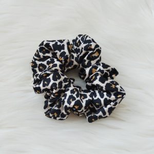 Leopardo rašto dirbtinio šilko (Armani) plaukų gumytė
