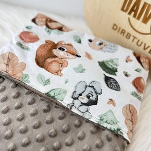 kūdikių pledukas Miško žvėreliai, Minky pledukas vežimėliui