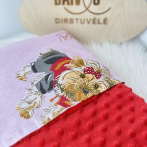 kūdikių pledukas Šuniukai, Minky pledukas vežimėliui