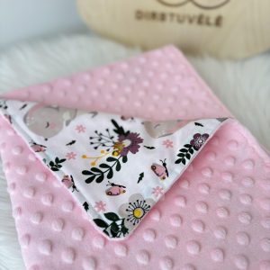 kūdikiui pledukas Kiškutė, rožinis Minky pledukas